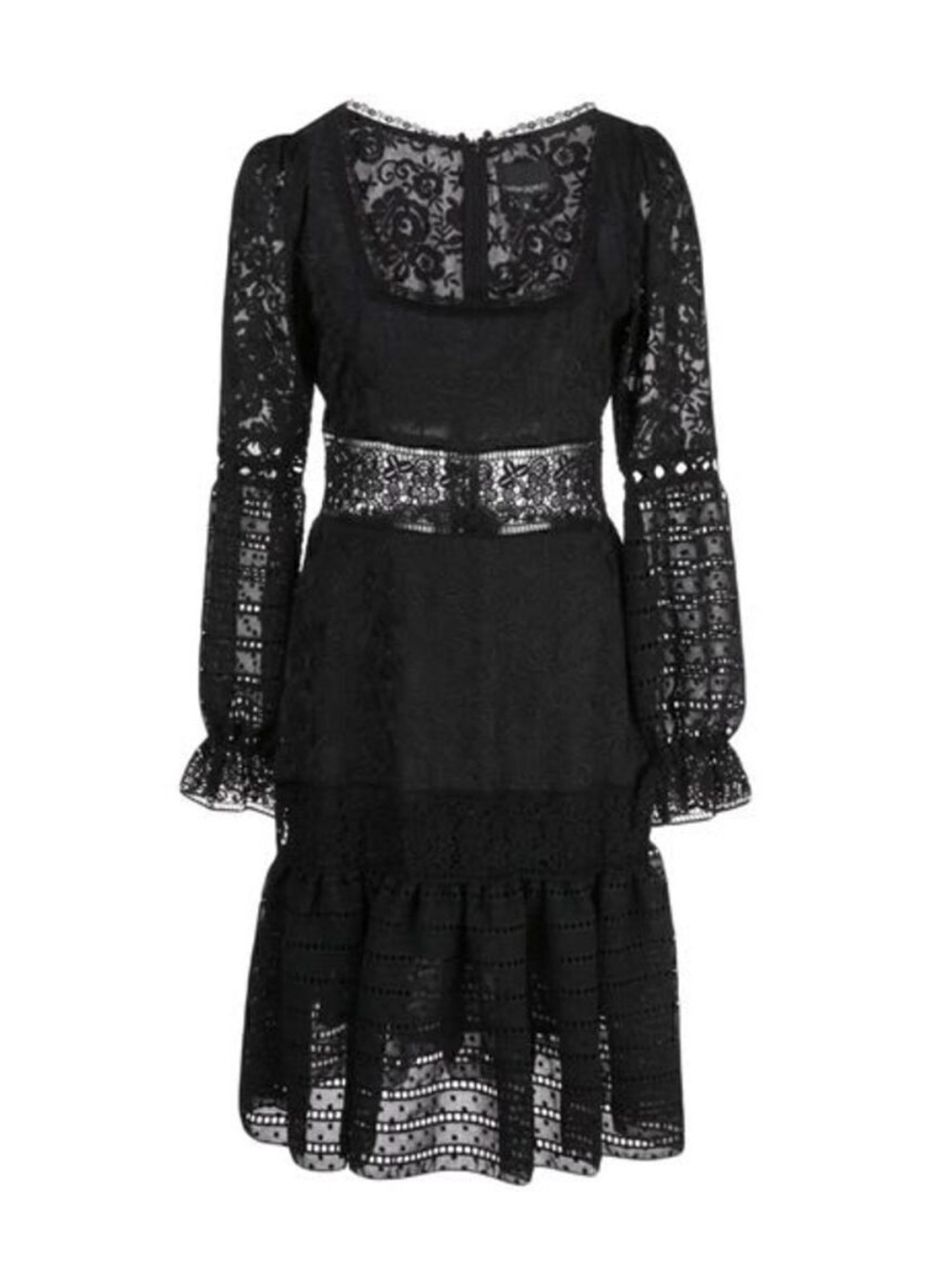 NWT Cynthia Rowley Black Wicker Park Long Sleeve Lace Eyelet Dress